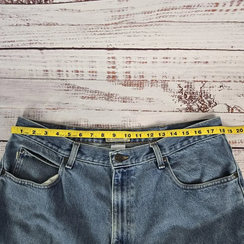 LL Bean Jeans Mens 38x33 Blue Classic Fit 100% Cotton Denim Straight Leg Pants